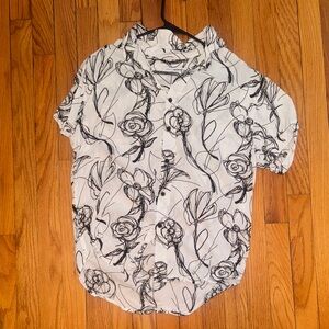 Stylish Black and White Floral Men's Shirt